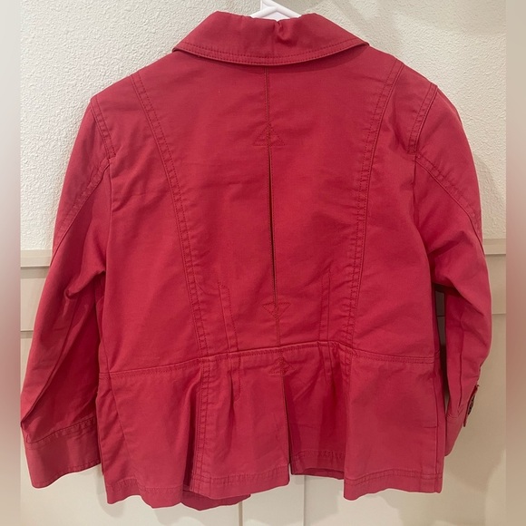 Eddie Bauer Red Utility Jacket with Buttons Petite - Picture 7 of 9